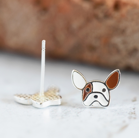 French Bulldog Stud Earrings - Only 4 left! - Picture 2 of 8